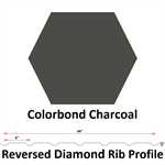 28Ga. 36^ REVERSED Diamond Rib  COLORBOND Charcoal