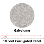 26Ga. Corrugated 30^ x 1/2^ - 10' Long  Galvalume