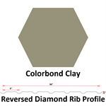 28Ga. 36^ REVERSED Diamond Rib  COLORBOND Clay