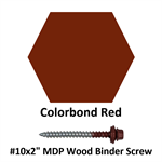 #10x2^ MDP Wood Binder Screw  Colorbond Red