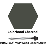 #10x2-1/2^ MDP Wood Binder Screw  Colorbond Charoal