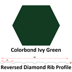 28Ga. 36^ REVERSED Diamond Rib  COLORBOND Ivy Green