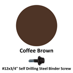 #12x3/4^ Self Drilling Steel Binder Screw  Coffee Brown