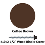 #10x2-1/2^ Wood Binder Screw  Coffee Brown